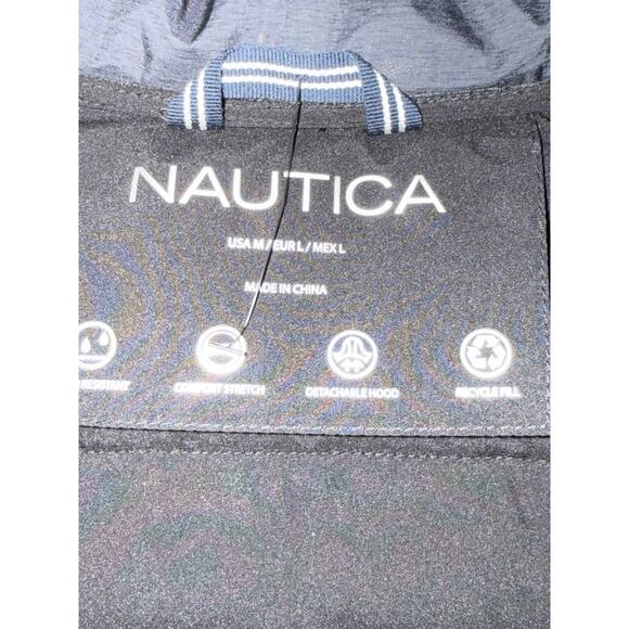 Nautica Women’s Puffer Coat Black Long Quilted Jacket Zip Front Size M - Picture 3 of 8